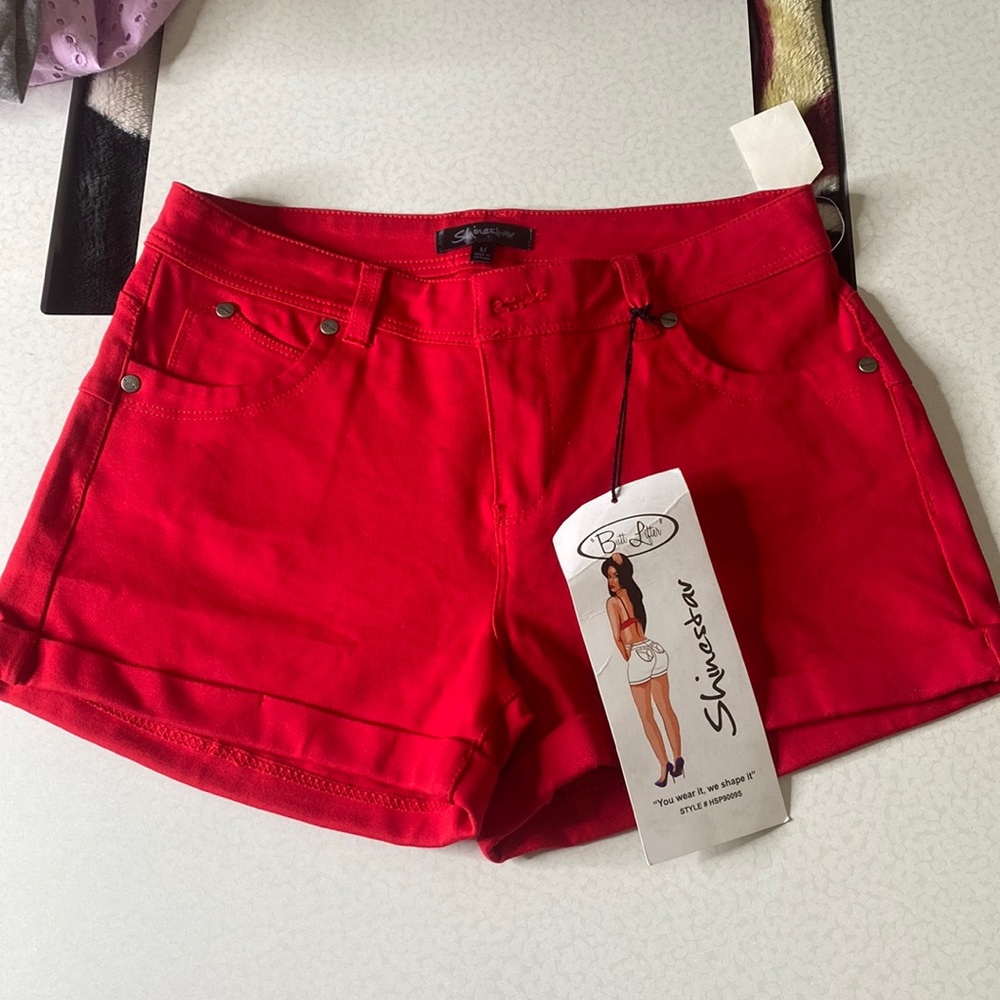 Red Shinestar size medium shorts